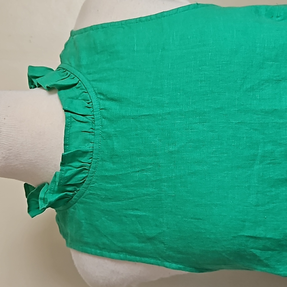 J.crew linen green sleeveless tank top size small - Picture 9 of 12